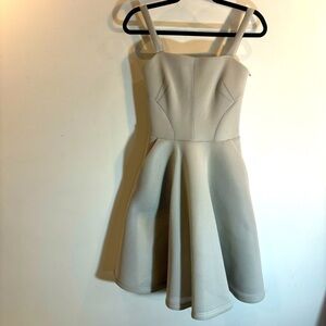 OBAKKI Sz 4 Dress Textured Scuba Type Material A-Line Skirt Boning Bodice NEW